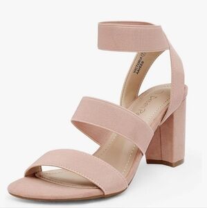 DREAM PAIRS Women's Open Toe High Chunky Elastic Strap Dress Heel Sandals